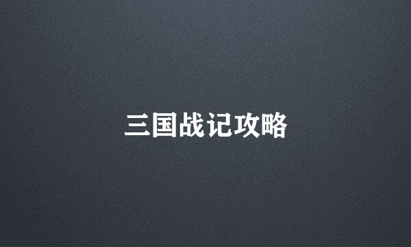 三国战记攻略
