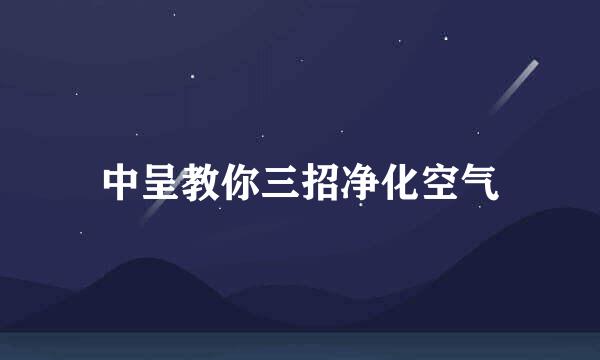 中呈教你三招净化空气