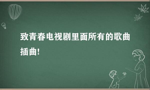 致青春电视剧里面所有的歌曲插曲!