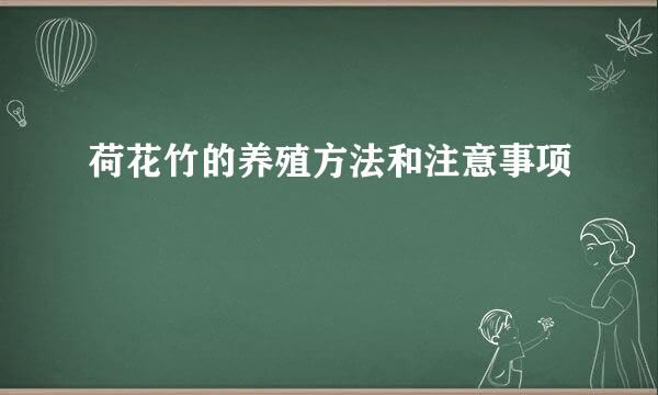 荷花竹的养殖方法和注意事项