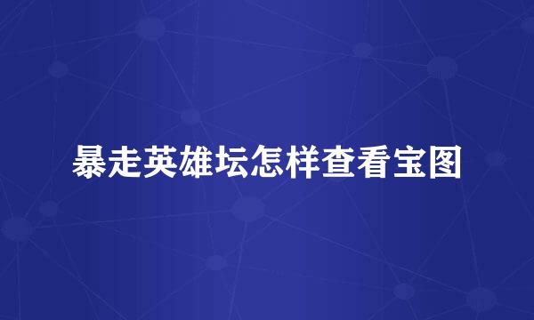暴走英雄坛怎样查看宝图
