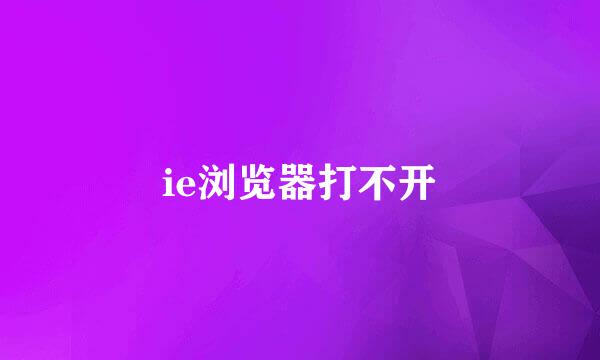 ie浏览器打不开