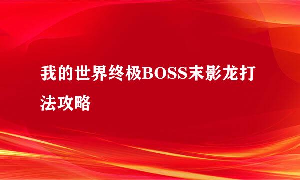 我的世界终极BOSS末影龙打法攻略