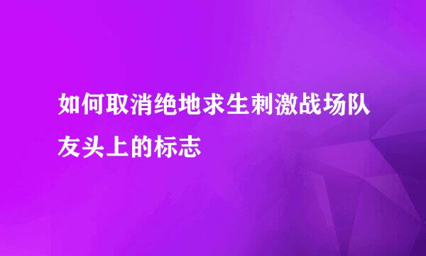 如何取消绝地求生刺激战场队友头上的标志