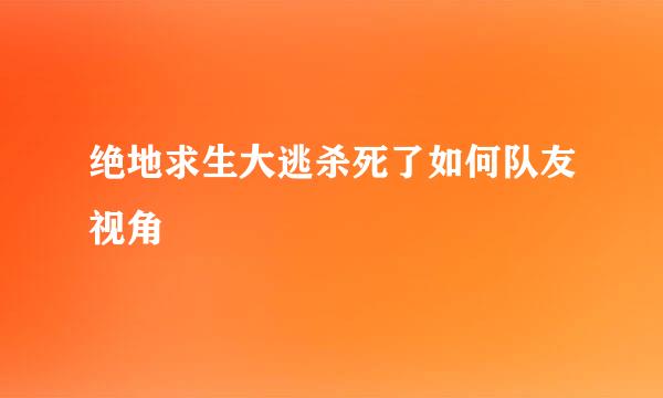 绝地求生大逃杀死了如何队友视角