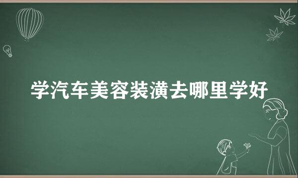 学汽车美容装潢去哪里学好