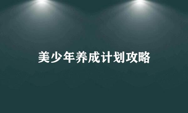 美少年养成计划攻略