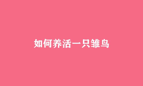 如何养活一只雏鸟