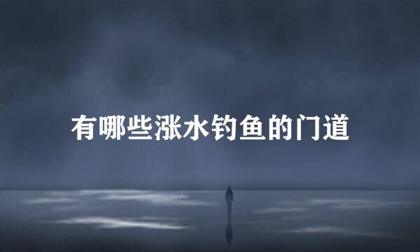 有哪些涨水钓鱼的门道