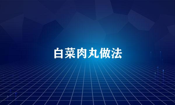 白菜肉丸做法