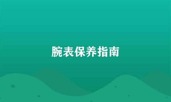 腕表保养指南