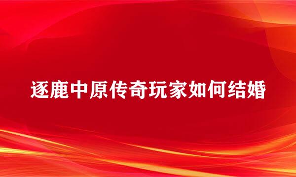 逐鹿中原传奇玩家如何结婚