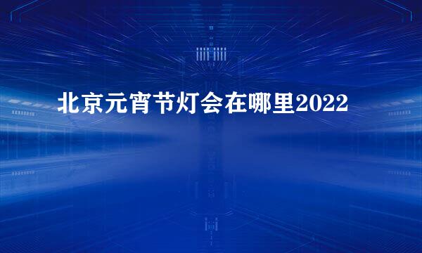 北京元宵节灯会在哪里2022
