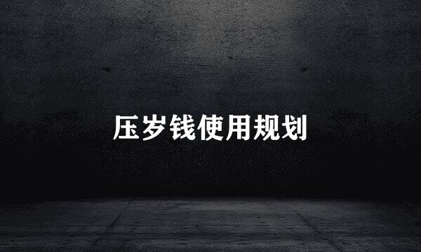 压岁钱使用规划