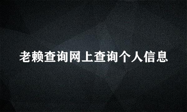 老赖查询网上查询个人信息