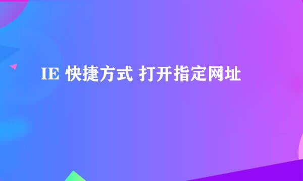 IE 快捷方式 打开指定网址