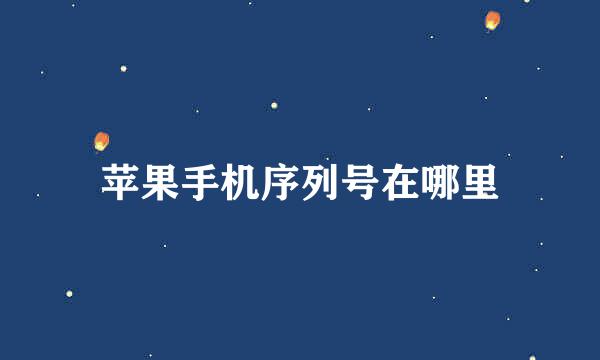 苹果手机序列号在哪里