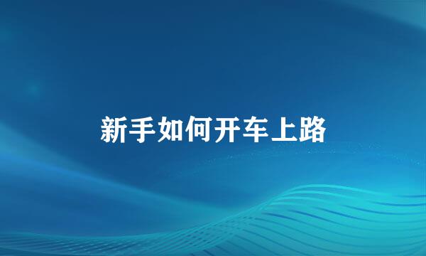 新手如何开车上路