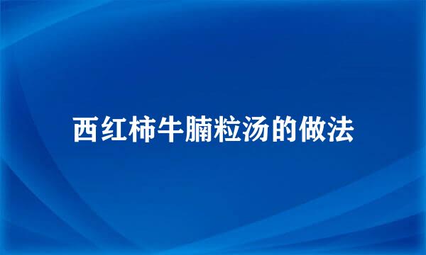 西红柿牛腩粒汤的做法
