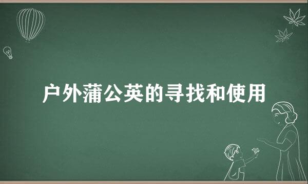 户外蒲公英的寻找和使用
