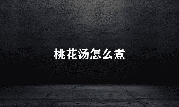桃花汤怎么煮