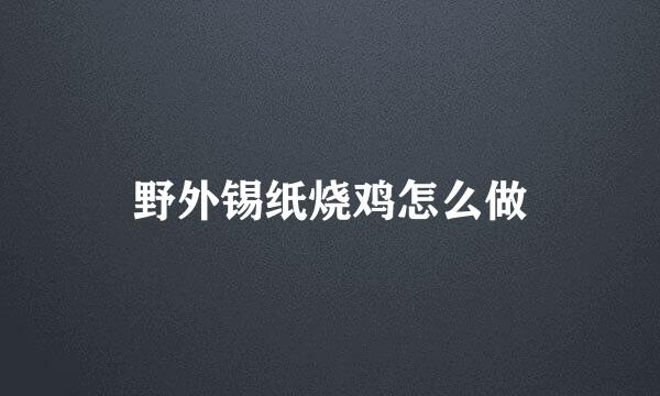 野外锡纸烧鸡怎么做