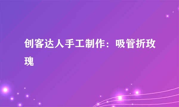 创客达人手工制作:吸管折玫瑰