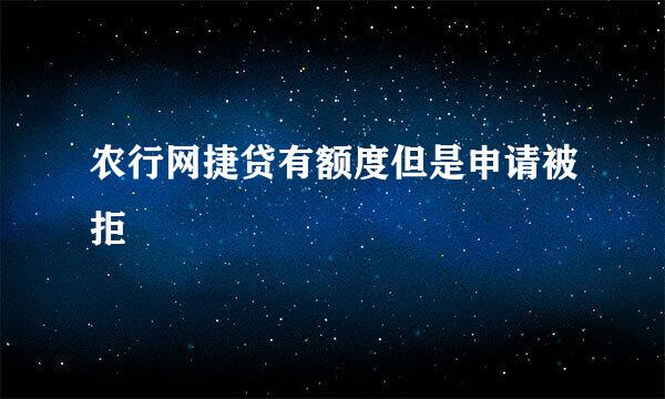 农行网捷贷有额度但是申请被拒