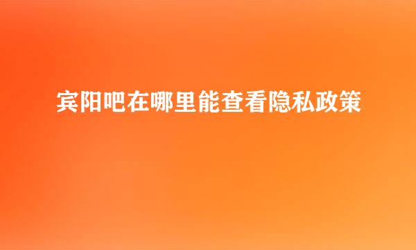 宾阳吧在哪里能查看隐私政策