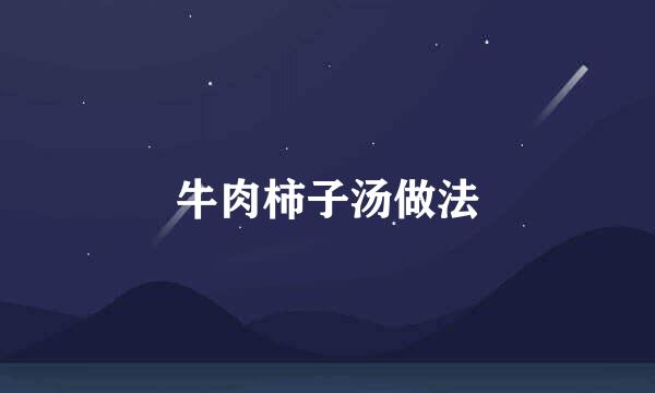 牛肉柿子汤做法