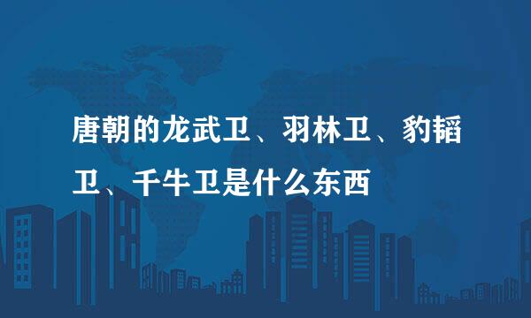 唐朝的龙武卫、羽林卫、豹韬卫、千牛卫是什么东西