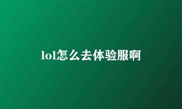 lol怎么去体验服啊