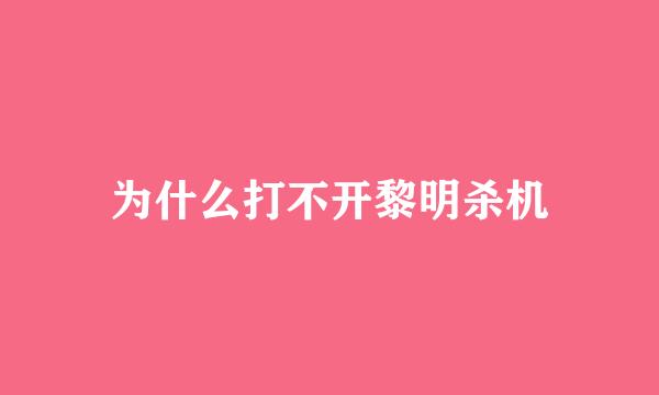 为什么打不开黎明杀机