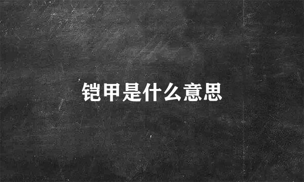 铠甲是什么意思