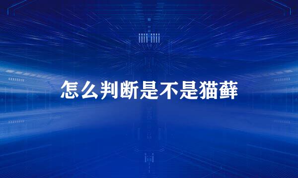 怎么判断是不是猫藓
