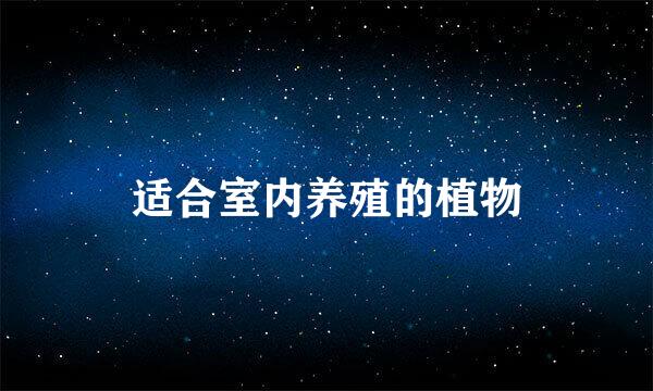 适合室内养殖的植物