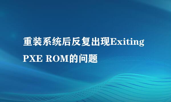 重装系统后反复出现Exiting PXE ROM的问题