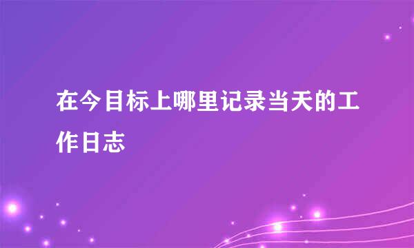 在今目标上哪里记录当天的工作日志