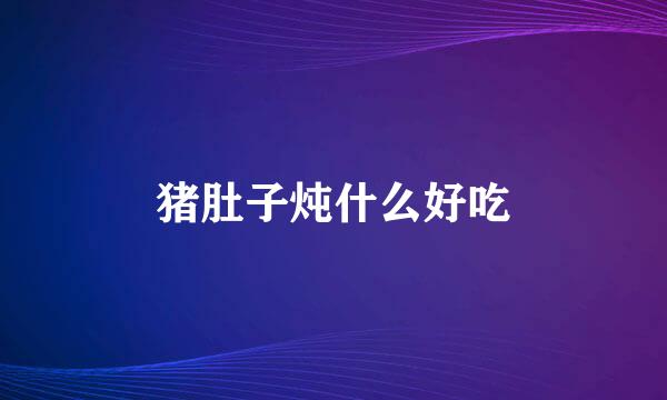 猪肚子炖什么好吃