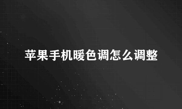 苹果手机暖色调怎么调整