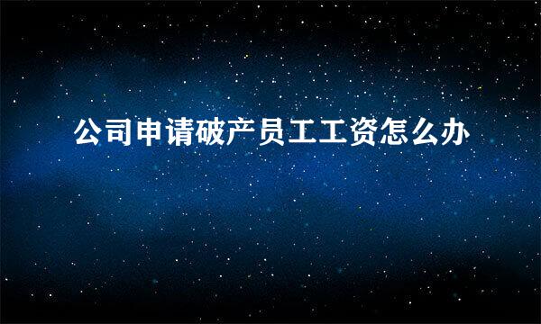 公司申请破产员工工资怎么办