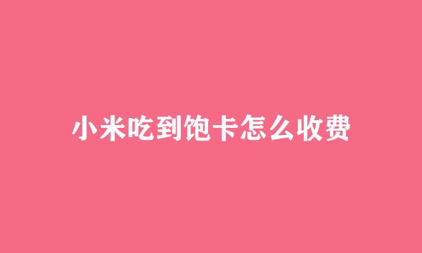 小米吃到饱卡怎么收费