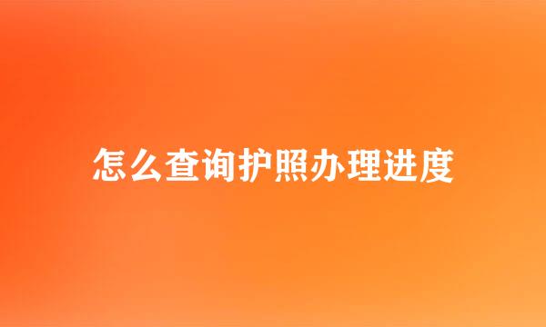 怎么查询护照办理进度