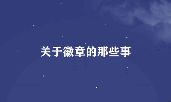关于徽章的那些事