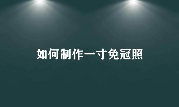 如何制作一寸免冠照