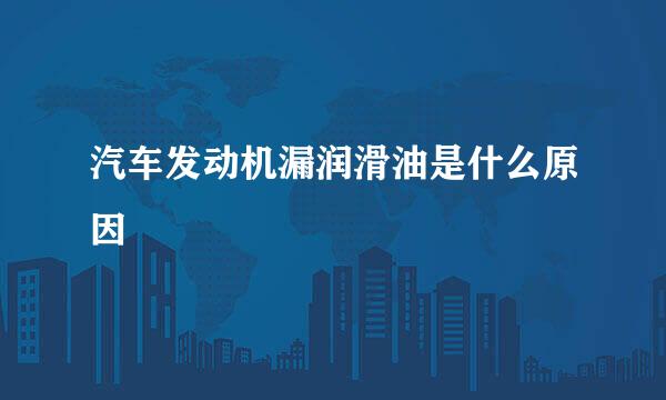 汽车发动机漏润滑油是什么原因