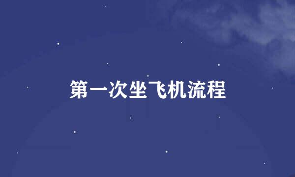第一次坐飞机流程