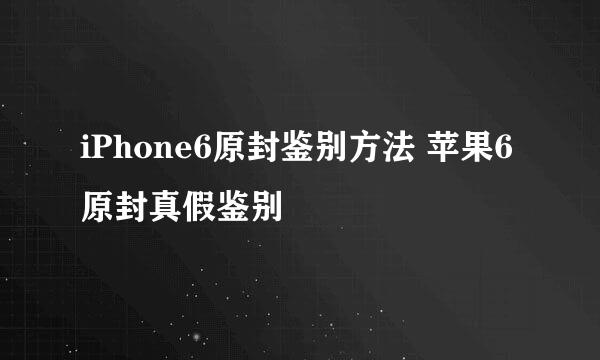 iPhone6原封鉴别方法 苹果6原封真假鉴别