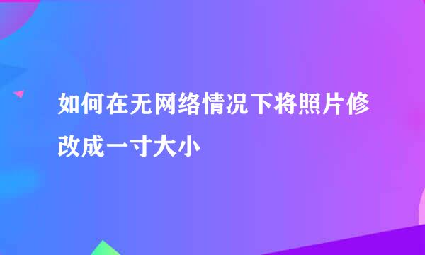 如何在无网络情况下将照片修改成一寸大小