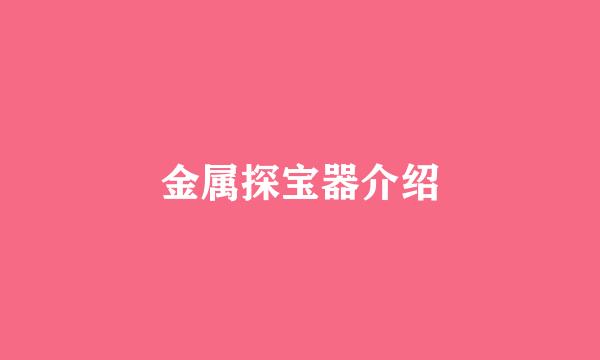 金属探宝器介绍